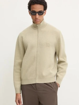 Nanushka kardigan wełniany POVAL kolor beżowy NM24PFSW00472