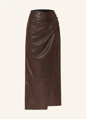 Nanushka Spódnica Kopertowa Marcha Z Imitacji Skóry braun