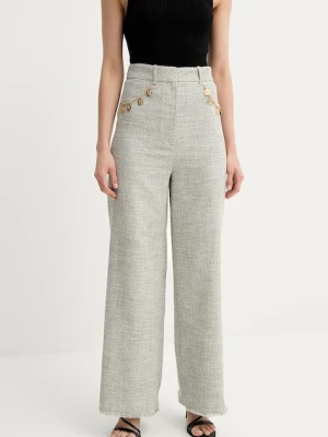 Nanushka spodnie ALANDRA damskie kolor szary proste high waist NW25SSPA30399