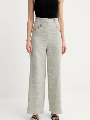 Nanushka spodnie ALANDRA damskie kolor szary proste high waist NW25SSPA30399