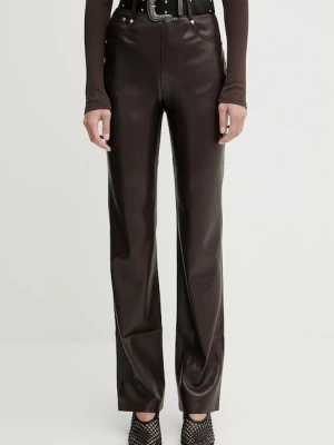 Nanushka spodnie damskie kolor brązowy dopasowane high waist NW25FWPA29878