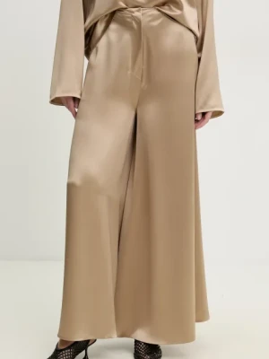 Nanushka spodnie ZANIAH damskie kolor beżowy szerokie high waist NW25RSPA02872
