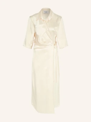 Nanushka Sukienka Kopertowa Lais Z Satyny weiss