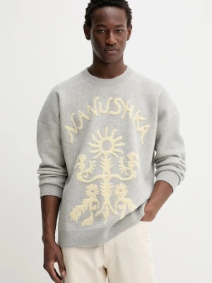 Nanushka sweter z dodatkiem wełny męski kolor szary NU25PFSW13291