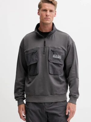 Napapijri bluza B-Tusco Hz męska kolor szary z nadrukiem NP0A4IC9H981