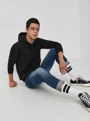 Napapijri Bluza męska kolor czarny z kapturem gładka