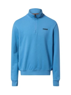 Napapijri Bluza męska - pudełko B-small Mężczyźni Bawełna niebieski jednolity,