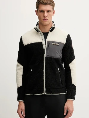 Napapijri bluza polarowa Yupik 3 męska kolor czarny wzorzysta NP0A4GNTMCB1