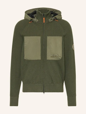 Napapijri Kardigan A-Vanoi Z Mieszanki Materiałów Z Odpinanym Kapturem gruen