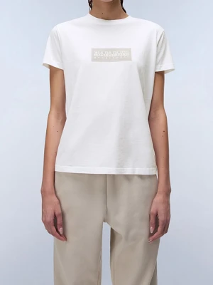 Napapijri Koszulka "Box Logo" w kolorze białym rozmiar: S
