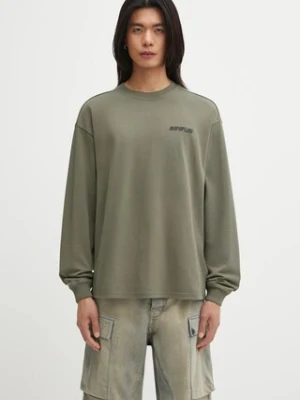 Napapijri longsleeve bawełniany S-Coldirai kolor zielony z aplikacją NP0A88YCG0A1