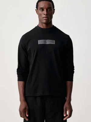 Napapijri longsleeve męski bawełniany Box Logo czarny