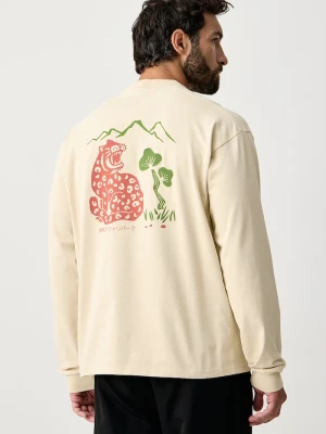 Napapijri longsleeve męski bawełniany Tenri beżowy