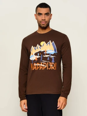 Napapijri Longsleeve -Tee LS | Relaxed fit brązowy