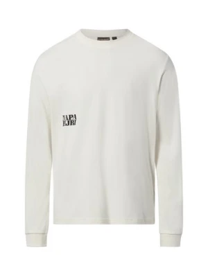 Napapijri Męska koszula z długim rękawem - Lodestar Mężczyźni Bawełna biały|wielokolorowy nadruk,