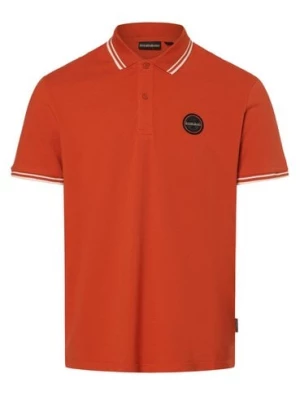 Napapijri Męska koszulka polo - Macas Mężczyźni Bawełna pomarańczowy jednolity,