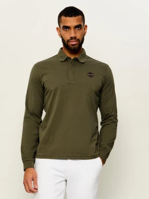 Napapijri Polo E-Badge Ls | Relaxed fit oliwkowy