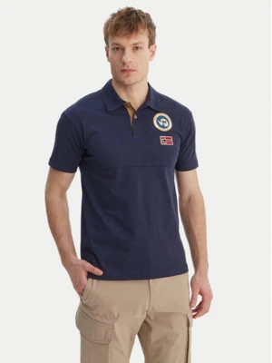 Napapijri Polo E-Reflect NP0A4H4B Granatowy Relaxed Fit