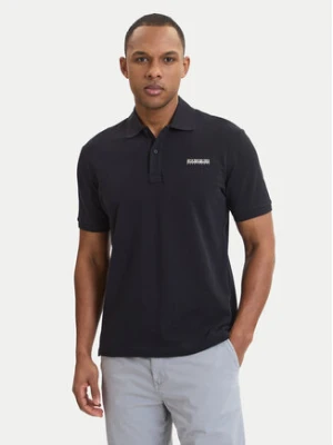 Napapijri Polo E-Small Box NP0A88TQ Czarny Relaxed Fit
