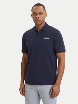 Napapijri Polo E-Small Box NP0A88TQ Granatowy Relaxed Fit