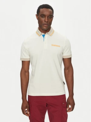 Napapijri Polo E-Zeri NP0A4ID4 Écru Regular Fit Kremowy