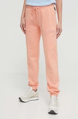 Napapijri spodnie dresowe bawełniane M-Iaato kolor pomarańczowy gładkie NP0A4HOAP1I1
