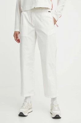 Napapijri spodnie M-Aberdeen damskie kolor beżowy proste high waist NP0A4I4SN1A1
