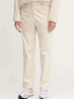 Napapijri spodnie M-Isarco damskie kolor beżowy proste high waist NP0A88XWN1J1
