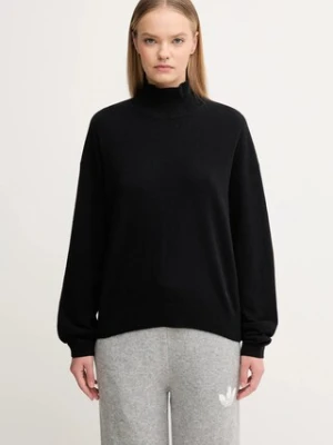Napapijri sweter z dodatkiem wełny D-Mis damski kolor czarny lekki z golfem NP0A88XK9411
