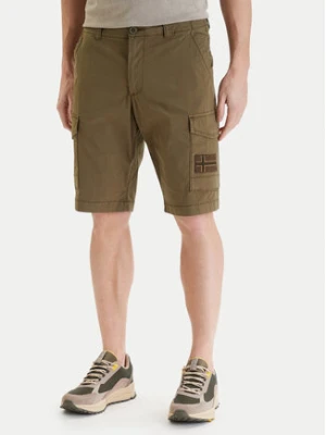 Napapijri Szorty materiałowe N-Horton NP0A4HOS Khaki Regular Fit