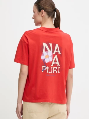 Napapijri t-shirt bawełniany ILIANA czerwony