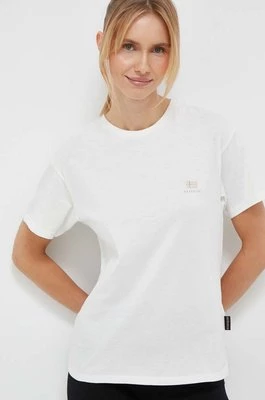 Napapijri t-shirt bawełniany S-Nina kolor beżowy NP0A4H87N1A1