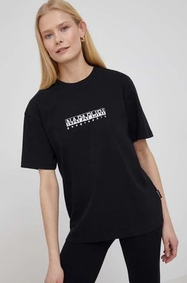 Napapijri t-shirt bawełniany S-Box kolor czarny NP0A4GDD0411