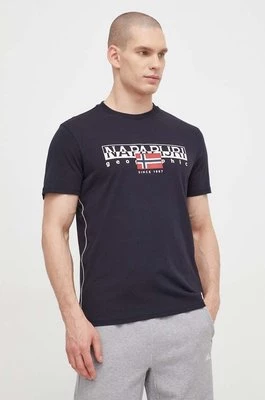 Napapijri t-shirt bawełniany S-Aylmer męski kolor czarny z nadrukiem NP0A4HTO0411