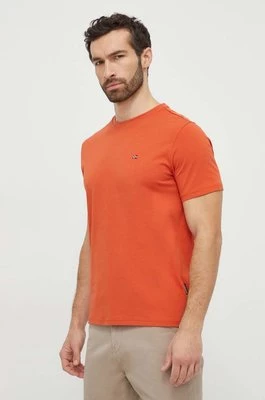 Napapijri t-shirt bawełniany Salis męski kolor pomarańczowy gładki NP0A4H8DA621