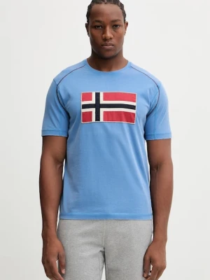 Napapijri t-shirt bawełniany REFLECT niebieski