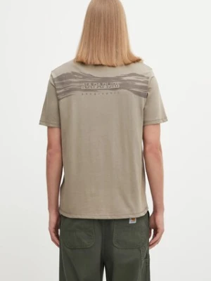Napapijri t-shirt bawełniany S-Back Graphic męski kolor zielony z nadrukiem NP0A88SUN1T1