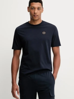 Napapijri t-shirt bawełniany S-Badge męski kolor granatowy z aplikacją NP0A89491761