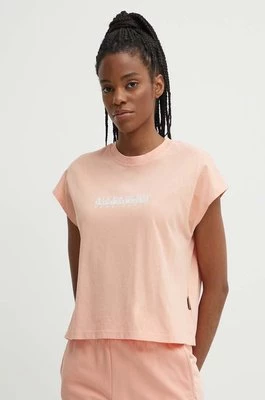 Napapijri t-shirt bawełniany S-Box damski kolor pomarańczowy NP0A4HX3P1I1
