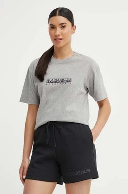 Napapijri t-shirt bawełniany S-Box damski kolor szary NP0A4GDD1601