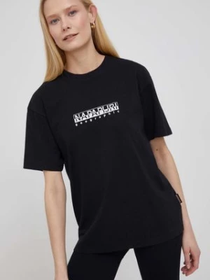 Napapijri t-shirt bawełniany S-Box kolor czarny NP0A4GDD0411