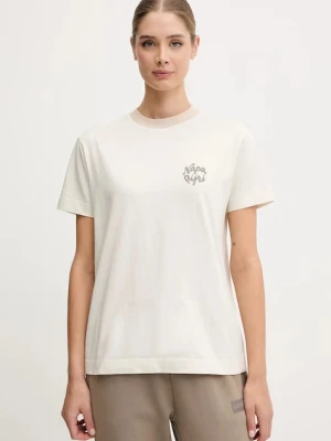 Napapijri t-shirt bawełniany S-Fedaia damski kolor beżowy NP0A88XON1J1