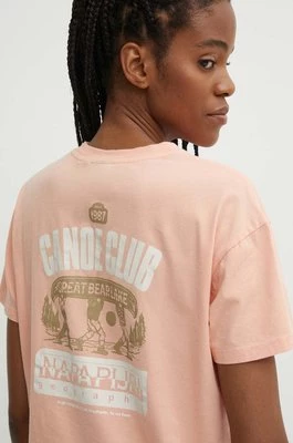 Napapijri t-shirt bawełniany S-Howard damski kolor pomarańczowy NP0A4HOKP1I1