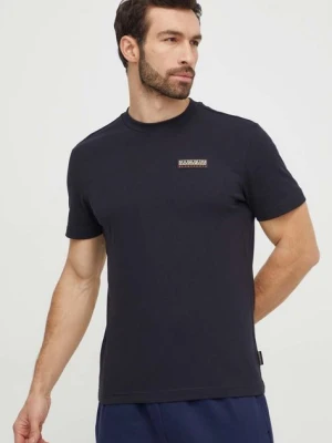 Napapijri t-shirt bawełniany S-Iaato męski kolor czarny z aplikacją NP0A4HFZ0411