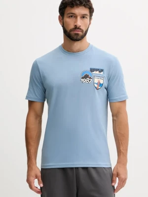 Napapijri t-shirt bawełniany S-Montepiana męski kolor niebieski wzorzysty NP0A88SVI841