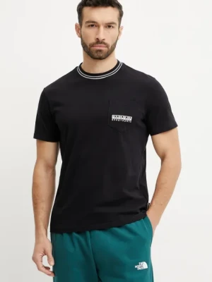 Napapijri t-shirt bawełniany S-Murlo męski kolor czarny z nadrukiem NP0A4IEJ9411