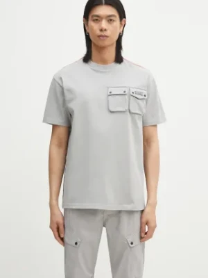Napapijri t-shirt bawełniany S-Rivalto męski kolor szary gładki NP0A4IELH621