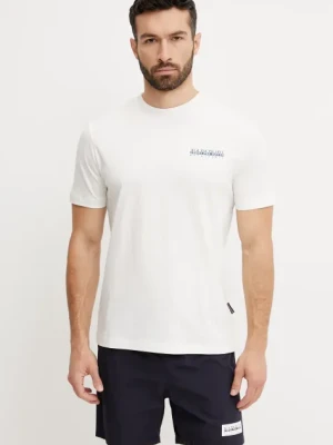 Napapijri t-shirt bawełniany S-Sovana męski kolor biały z nadrukiem NP0A4IE42061