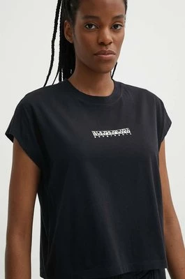 Napapijri t-shirt bawełniany S-Tahi damski kolor czarny NP0A4HOJ0411