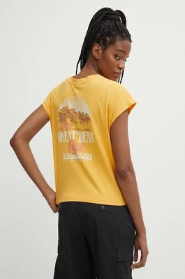 Napapijri t-shirt bawełniany S-Tahi damski kolor żółty NP0A4HOJY1J1